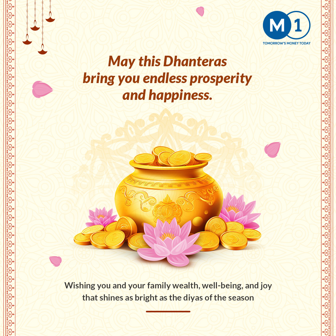 M1xchange's tweet image. This #Dhanteras, may prosperity shine bright and success flow endlessly! ✨💰
Here’s to new beginnings, growth, and abundance for all. Team #M1xchange wishes you a joyful and prosperous #FestivalOfLights.