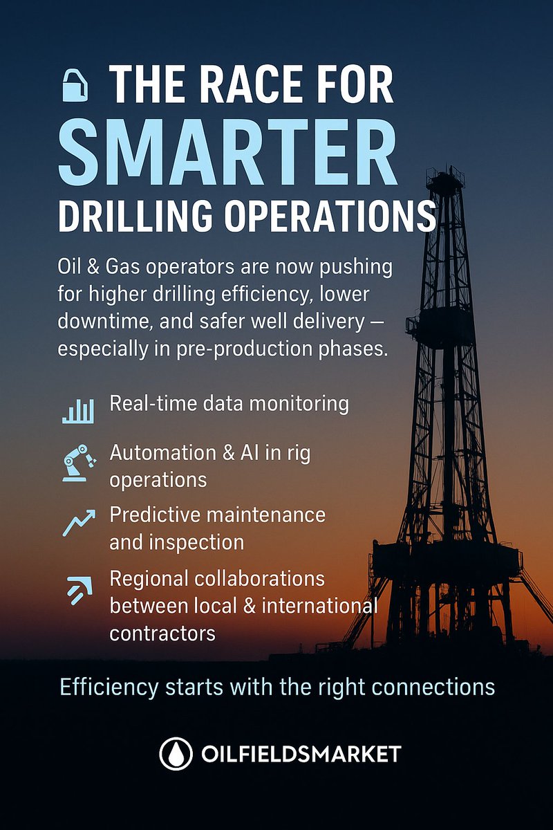 oilfieldsmarket's tweet photo. The oil & gas industry is shifting toward smarter, data-driven drilling.

AI, automation & predictive inspection are cutting downtime and boosting safety.

Platforms like https://t.co/oshxRnaR44 make it easier to find the right suppliers & services fast.

#Drilling #OilAndGas #Energy #Inspection