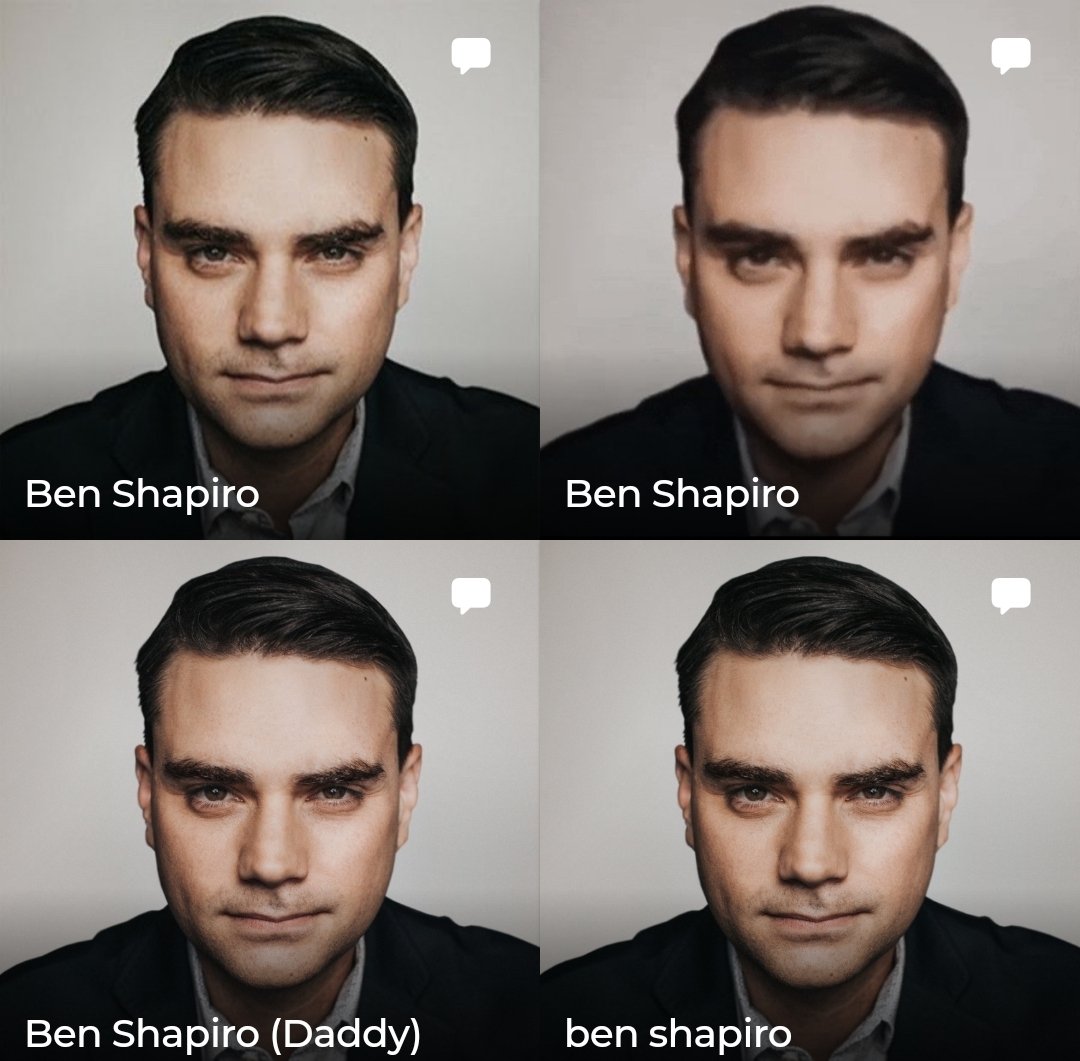 GayAssRetard15's tweet image. Which one are you; Ben Shapiro, Ben Shapiro, Ben Shapiro (Daddy), or ben shapiro
