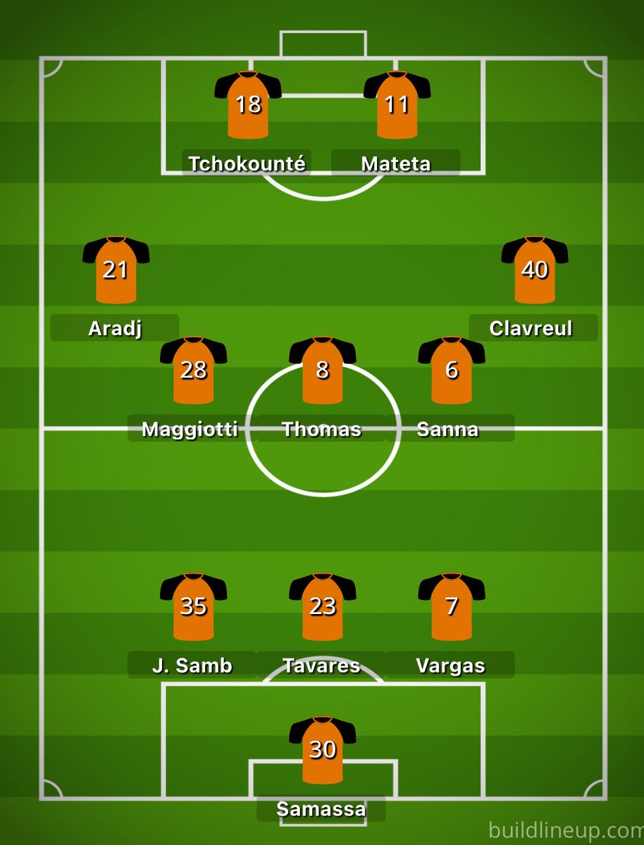 Voici mon 11 pour Samedi 🧡🖤💪