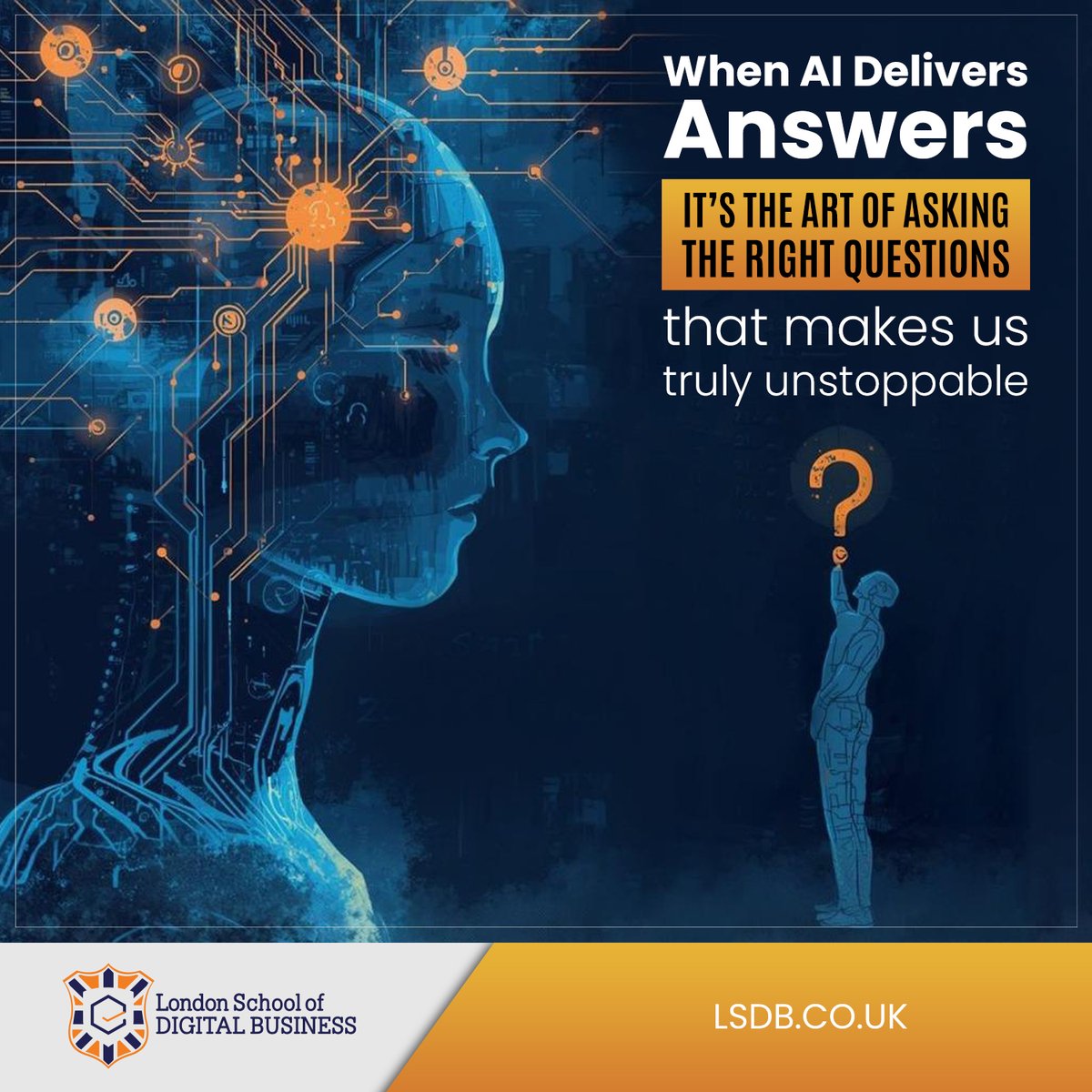 lsdbuk's tweet image. What if AI’s real power isn’t in the answers but in making us ask bolder questions? 

AI maps the known. Curiosity charts the unknown.
So, what’s one question you’ll ask to shape your future?
#ArtificialIntelligence #AIInnovation #AskBetterQuestions #LSDBUK