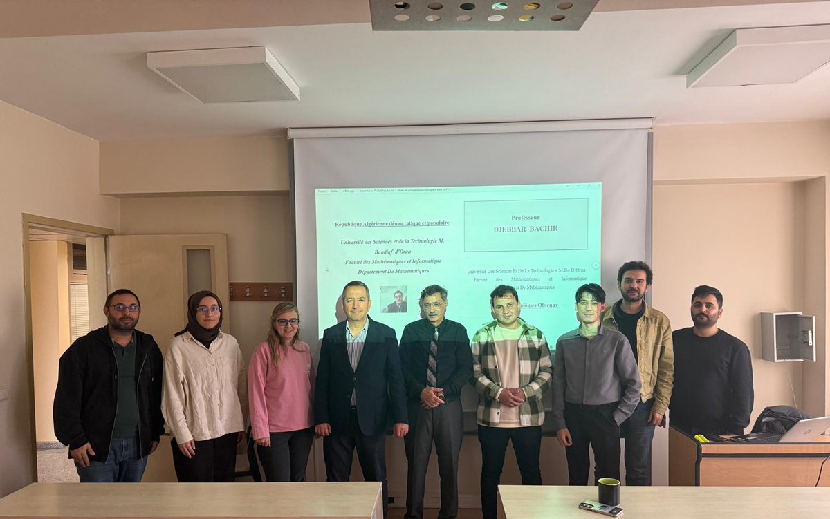 int_analysis's tweet photo. This week, we had the pleasure of hosting Prof. Dr. Djebbar Bachir and his colleagues from Algeria.
We discussed potential international collaborations in mathematical analysis, applied mathematics, statistics, computer science, and mathematical biology. https://t.co/K1hMwBv0jX