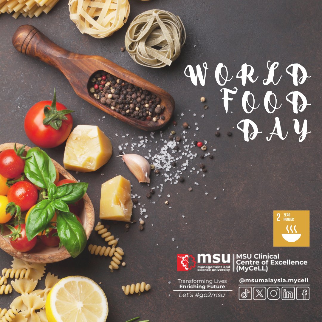 MSUMyCeLL's tweet photo. 🍎 World Food Day 2025 🌾

Healthy diets start with informed choices — and clinical research helps us understand the link between nutrition, disease prevention, and overall well-being. https://t.co/qrwDPP4Oaq