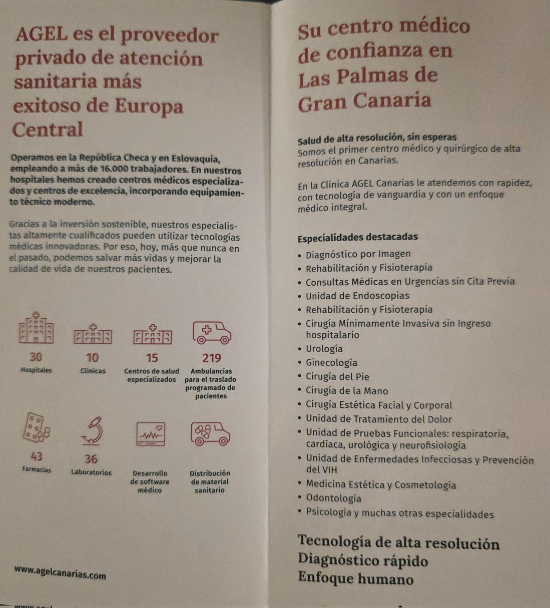 LiborSecka's tweet image. Grupo #Agel, el proveedor privado de atención sanitaria más exitoso de Europa Central, abre su primera clínica en #LasPalmas. Se trata de la más grande inversión checa en las Islas #Canarias. Así se ensancha la oferta de los servicios médicos de alta resolución canarios. 🇨🇿🇪🇸