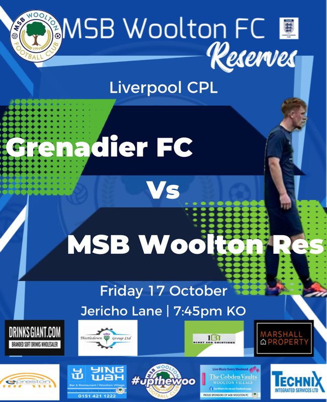 MSBWOOLTONFC's tweet photo. A look ahead to the weekend &amp;  the 1sts are on their travels up to @BacupBoro in the @nwcfl 

Friday night football for the reserves in LCPL with a league game against Grenadier FC

No game for the U23’s, but a visit to Edge Hill Uni for the U21’s (vs Ormskirk WE Res)

#upthewoo https://t.co/tRRol6Y738
