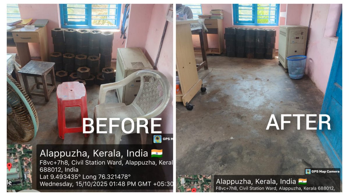 As part of Special Campaign 5.0 - activity from 10th October to 16th October 2025 - clearance of clutter at centers under DO, Alappuzha  

#Swacchtahisewa2025 #shs
#SpecialCampaign5