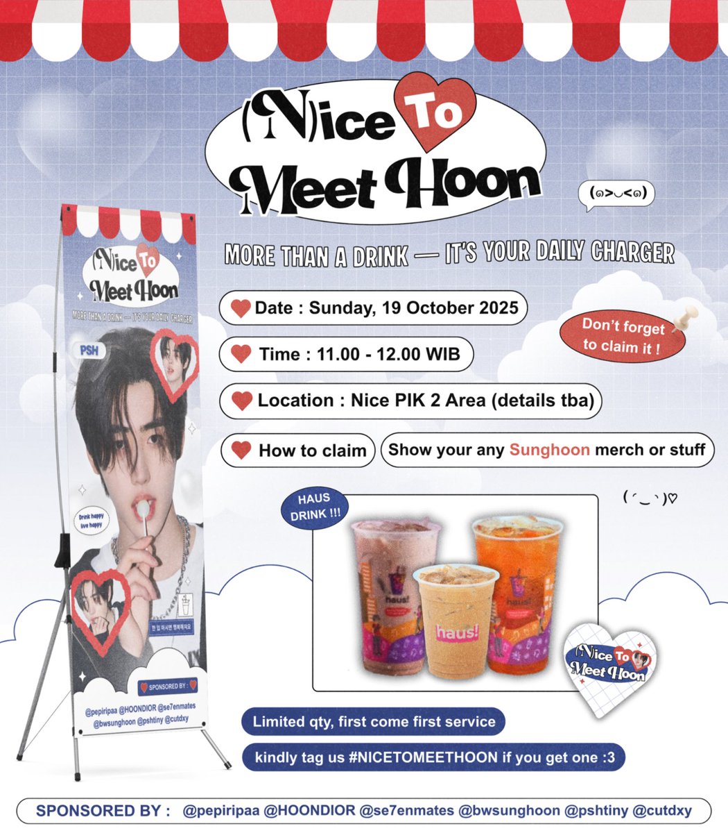 HOONDlOR's tweet image. ⭑ (N) ICE TO MEET HOON ⭑
                        // sector k sunghoon project .

📍Nice PIK 2 Area (details tba)
📝 19.10.2025 | 11.00 - 12.00

📩 first come first serve &amp;lt;3
kindly use #NICETOMEETHOON if you get one !

see you there 𓂃⋆.˚