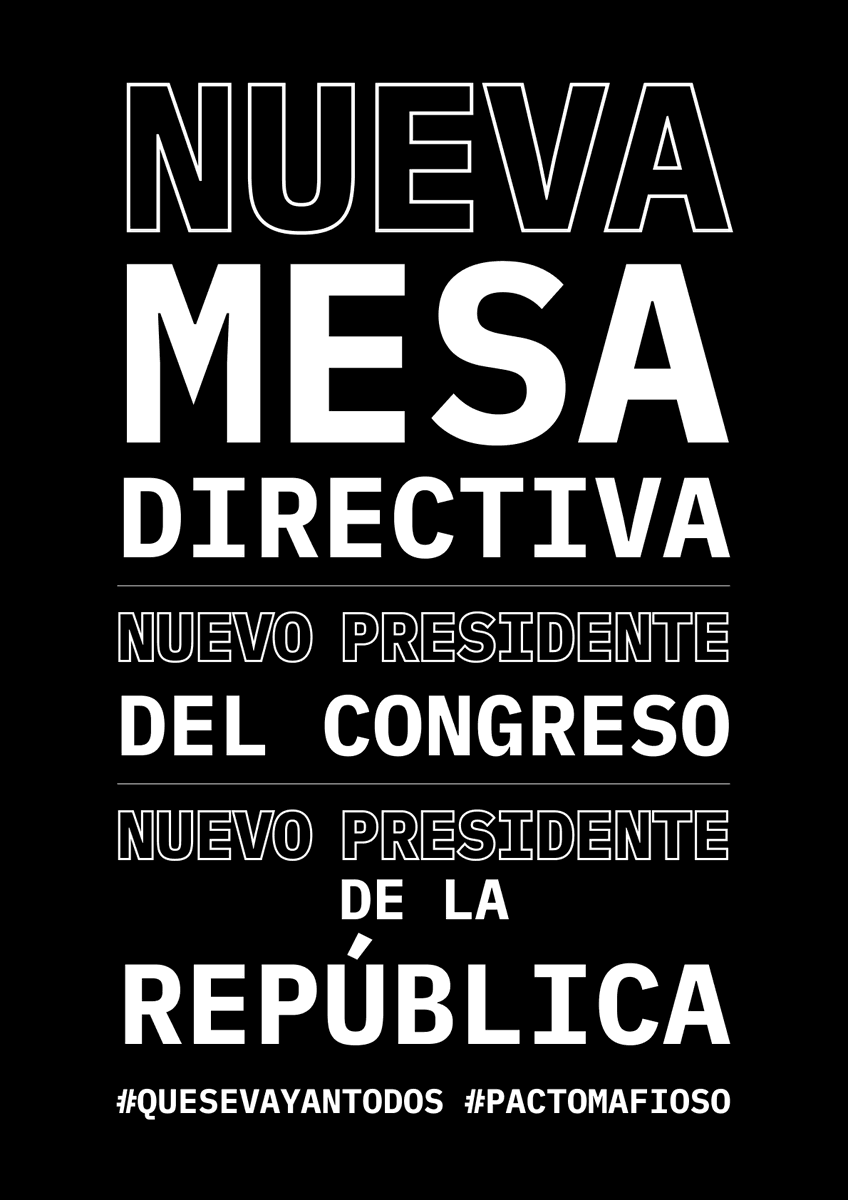 Mp3_99d's tweet photo. 💥 El Perú necesita un cambio real.
Nueva mesa directiva, nuevo Congreso y nuevo presidente.
Basta de pactos mafiosos, basta de impunidad.
#QueSeVayanTodos #PactoMafioso #MarchaNacional #Protesta https://t.co/xRfsnNnmzE