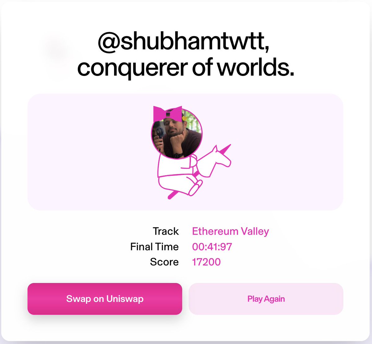 thanks <a href="/Uniswap/">Uniswap Labs 🦄</a> Chart rider