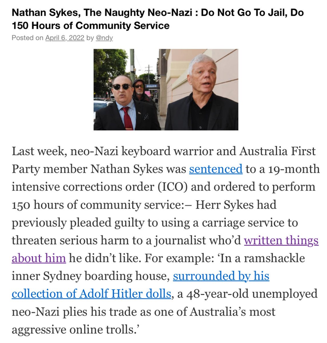 PredatorHunta (@predatorhunta1) on Twitter photo Coming to you from a ramshackle inner city Sydney boardinghouse.
Nathaniel Jacob Sassoon Sykes
<a href="/MonicaPuss/">MonicaSmitPussPussThrashedwithNoTallowGroyper</a>
<a href="/ShabuChal/">ShabuChal</a>
<a href="/RadsStepTroon/">TroonStepMotherPajeet</a>
Cute. Unemployed Neo-Nazi Jew with βAdollsβ Coming to you from a ramshackle inner city Sydney boardinghouse.
Nathaniel Jacob Sassoon Sykes
<a href="/MonicaPuss/">MonicaSmitPussPussThrashedwithNoTallowGroyper</a>
<a href="/ShabuChal/">ShabuChal</a>
<a href="/RadsStepTroon/">TroonStepMotherPajeet</a>
Cute. Unemployed Neo-Nazi Jew with βAdollsβ