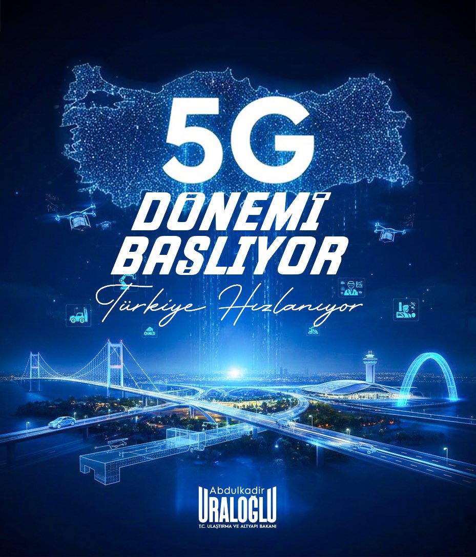 📲 Bugün, dijital geleceğimiz adına tarihi bir adım atıyoruz! 

📡 5G ihale süreciyle Türkiye, teknolojide yeni bir dönemin kapılarını aralıyor. 

💪 Her alanda daha güçlü, daha hızlı, daha bağımsız bir Türkiye için…

#TürkiyeHızlanıyor 🇹🇷
#5GHızındaTürkiye 🇹🇷