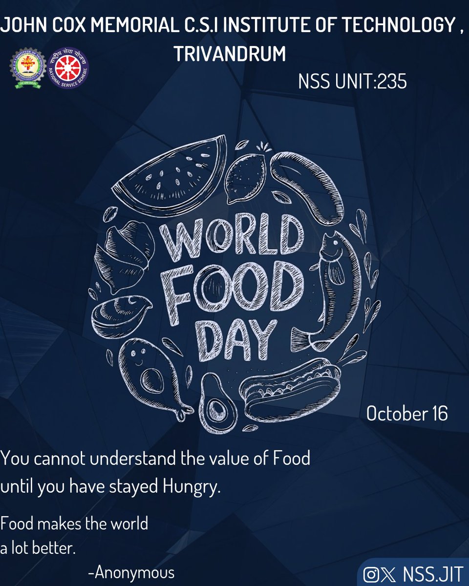 nss_jit's tweet image. Hunger is one of the world’s most solvable problems. On #WorldFoodDay, let’s commit to reducing waste, supporting local farmers, and sharing what we have. 🌱
#WorldFoodDay #ZeroHunger
#FoodForAll #EndHunger #SustainableFoodSystems #FoodSecurity