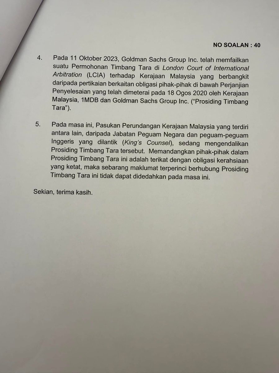 8 bank telah disaman oleh 1MDB atas penglibatan penyelewengan dana 1MDB. 

3 telah mencapai penyelesaian dengan jumlah hasil penyelesaian tunai sebanyak RM20 bilion! 

Kesemua hasil ini telah dimasukkan ke dalam Akaun Amanah Kembali Aset di bawah MoF. 

———//
