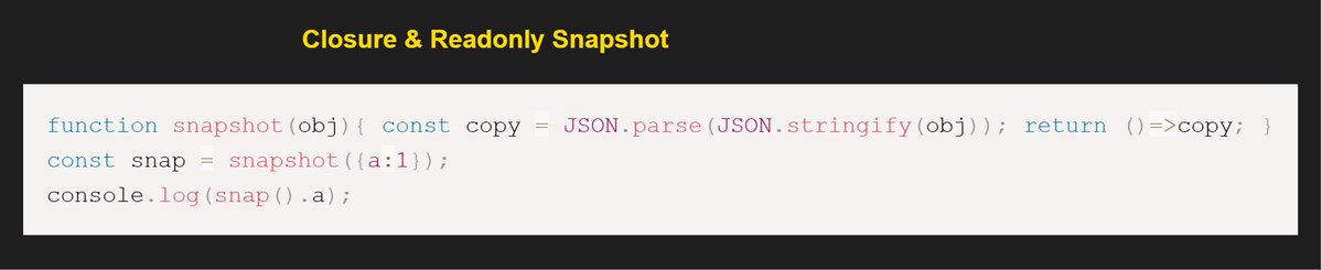 koomekelvink's tweet image. obj can change later, but snap() always returns the frozen copy
Closure challenge ->
peelcode.devsip.tech/peel/closure/i…
#javascriptlearning #javascripttips #SoftwareDevelopment #SoftwareEngineering #buildinpublic #letsconnect #100DaysOfCode