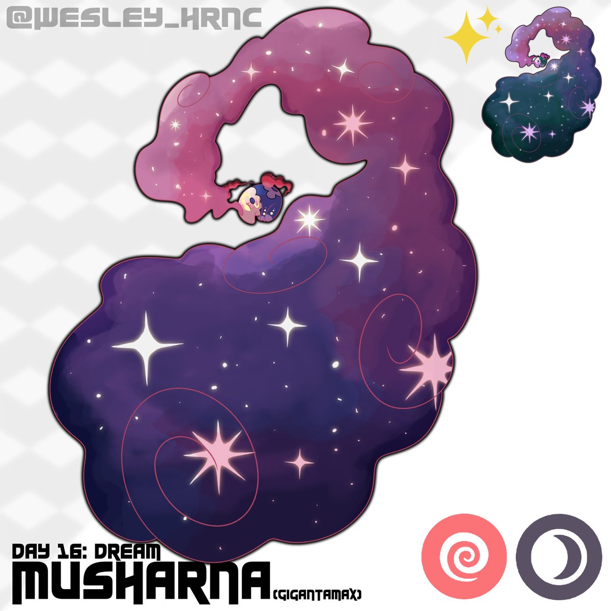 hrnc_wesley's tweet photo. #faketober2025 Day 16 Dream
Musharna gigantamax 😴🌌

#fakemon #pokemon 
@cursedeya https://t.co/9pMG4D8RtO