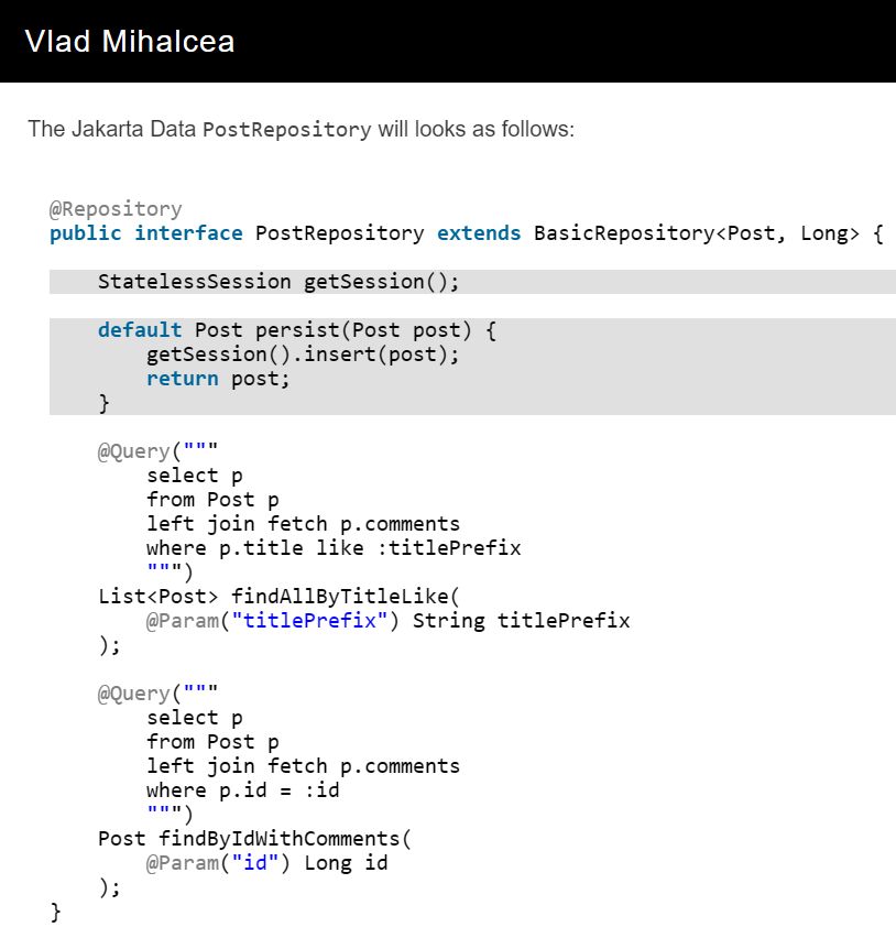 vlad_mihalcea's tweet image. How to integrate Jakarta Data with Spring and Hibernate

vladmihalcea.com/jakarta-data-s…