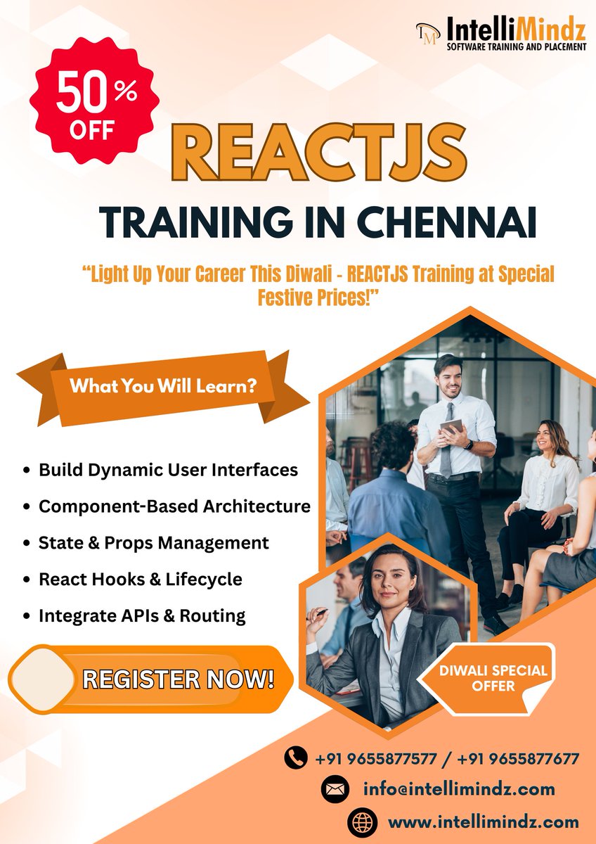 nabee_kook's tweet image. Level up your web development skills with ReactJS Training in Chennai at IntelliMindz! Build dynamic, responsive web apps with ease. Enroll now!
#ReactJSTraining #ChennaiTech #WebDevelopment #FrontendDevelopment #JavaScript #ReactJS #TechCareers #ChennaiTraining #CareerGrowth