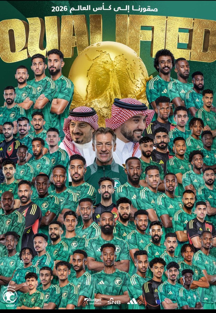 ألف ألف مبارك تأهل منتخبنا الوطني إلى نهائيات كأس العالم لكرة القدم 2026
نبارك لمقام خادم الحرمين ولسمو ولي عهده الأمين ولكل من ساهم في هذا الإنجاز الكبير وللشعب السعودي الكريم.