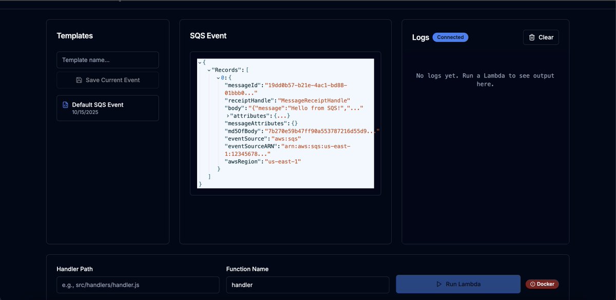 kalraa_v's tweet image. First look at LambDev — a local AWS Lambda development tool I’m building. Still fixing bugs and learning along the way before it becomes truly useful.
#LearnInPublic #BuildInPublic #AWS #AWSLambda #Lambda #SoftwareEngineering