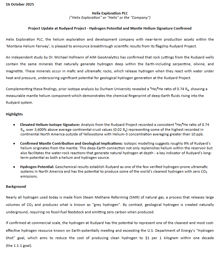 that_stocks_guy's tweet image. #HEX #HELIUM

1. Higher average Helium 3 than Pulsar.
2. Eternally replenishing helium supply.
3. Potential for geological hydrogen.

And production before Christmas.

🚀🎈🤑