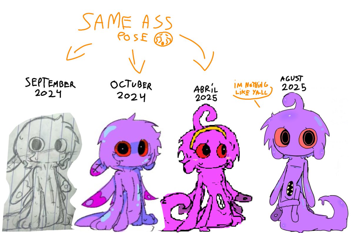 Banana_koroko's tweet image. Evolution of Flutter in the past of a year #gartenofbanban #oc