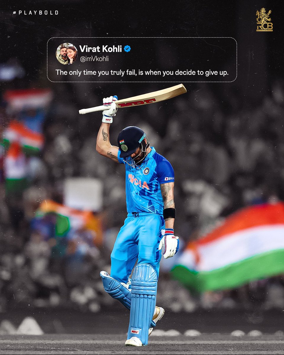 RCBTweets's tweet photo. Words to live by. ✍️ https://t.co/7i0acsWwOH