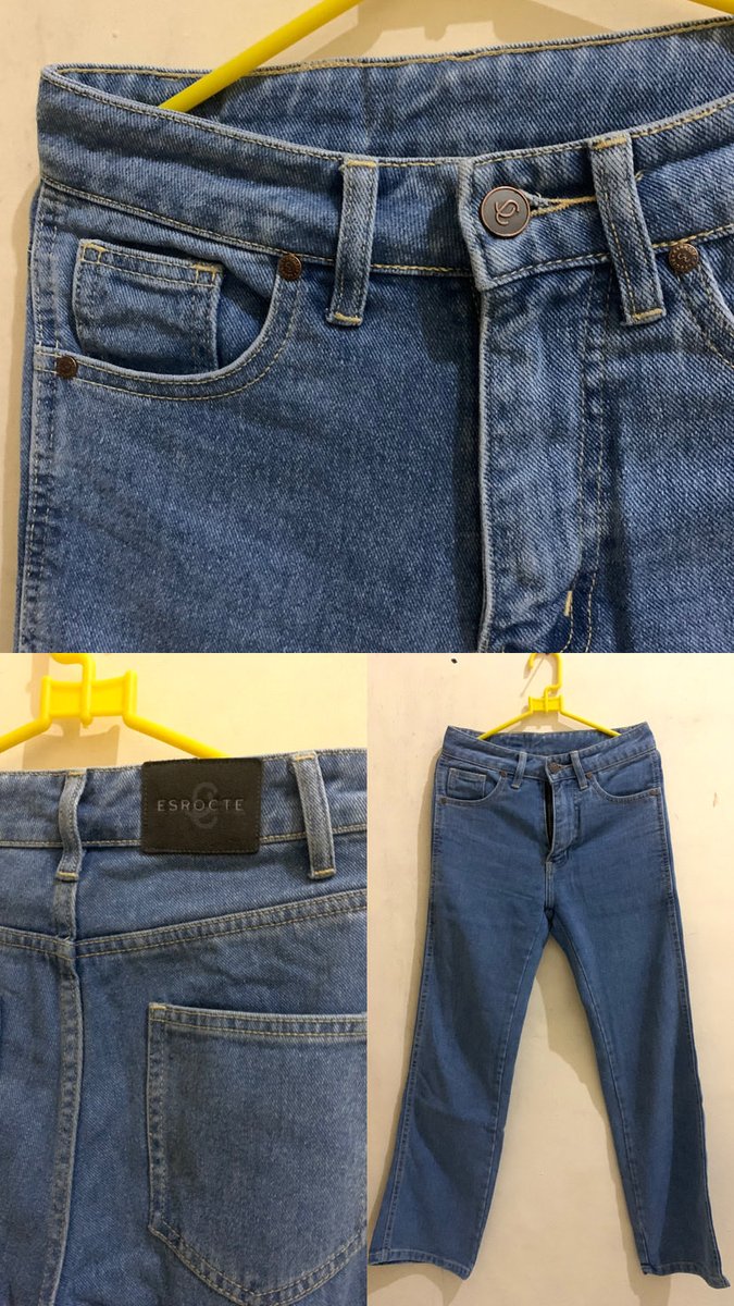amkimyu's tweet photo. guys jeans esrocte size 26 baru nihh (dipake pas nyoba aja, salah size) minus tag ajaa
💸 80k 

croptop 
💸 15k/each
📍solo 

plc beli🥺 https://t.co/bmrjrM5Pml
