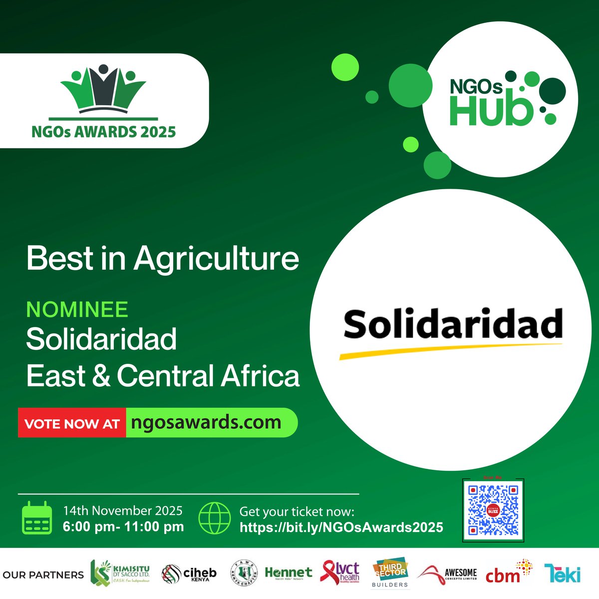 <a href="/SolidaridadECA/">Solidaridad East and Central Africa</a> nominated for Best in Agriculture! 
Vote now: ngosawards.com 
Gala: bit.ly/NGOsAwards2025 

#BestInAgriculture #Solidaridad #NGOsAwards2025