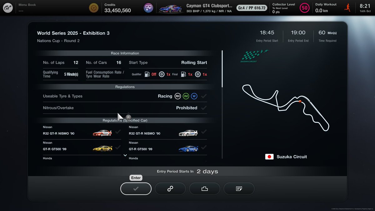 HizalMikail's tweet image. The wide body setting has been removed which allows us to use the R32 GTR, Porsche 993 and the Diablo GT again (for the second round of the Nations Cup Exhibition Series 3).

#GTWS #GT7