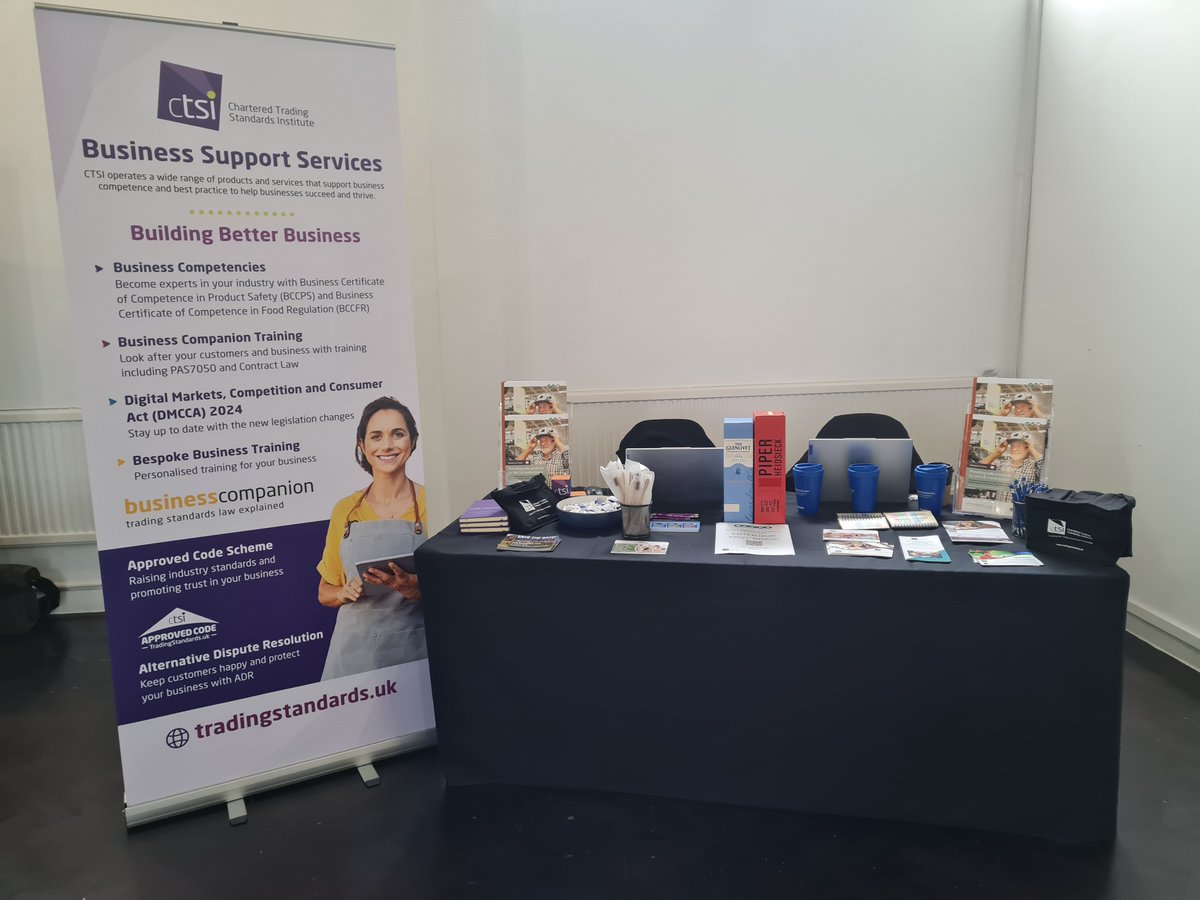 CTSI_UK's tweet image. We are exhibiting at the @ElecSafetyFirst Product Safety Conference today!

Learn about the work of our Business Support Services including Business Companion, the Approved Code Scheme, Alternative Dispute Resolution and more.

#BusinessCompanion #ApprovedCodeScheme #ADR