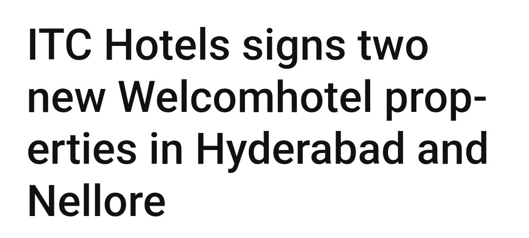 abhinavaduri9's tweet image. #ITC Hotels expands in South India 🌆🏨
ITC Hotels signs two new Welcomhotels in #Hyderabad (#Panjagutta) and Nellore, partnering with DSR Hospitality Services.
✅ Hyderabad: 117 rooms, 800+ sq.m. event space
✅ Nellore: 127 rooms, 2600+ sq.m. event space