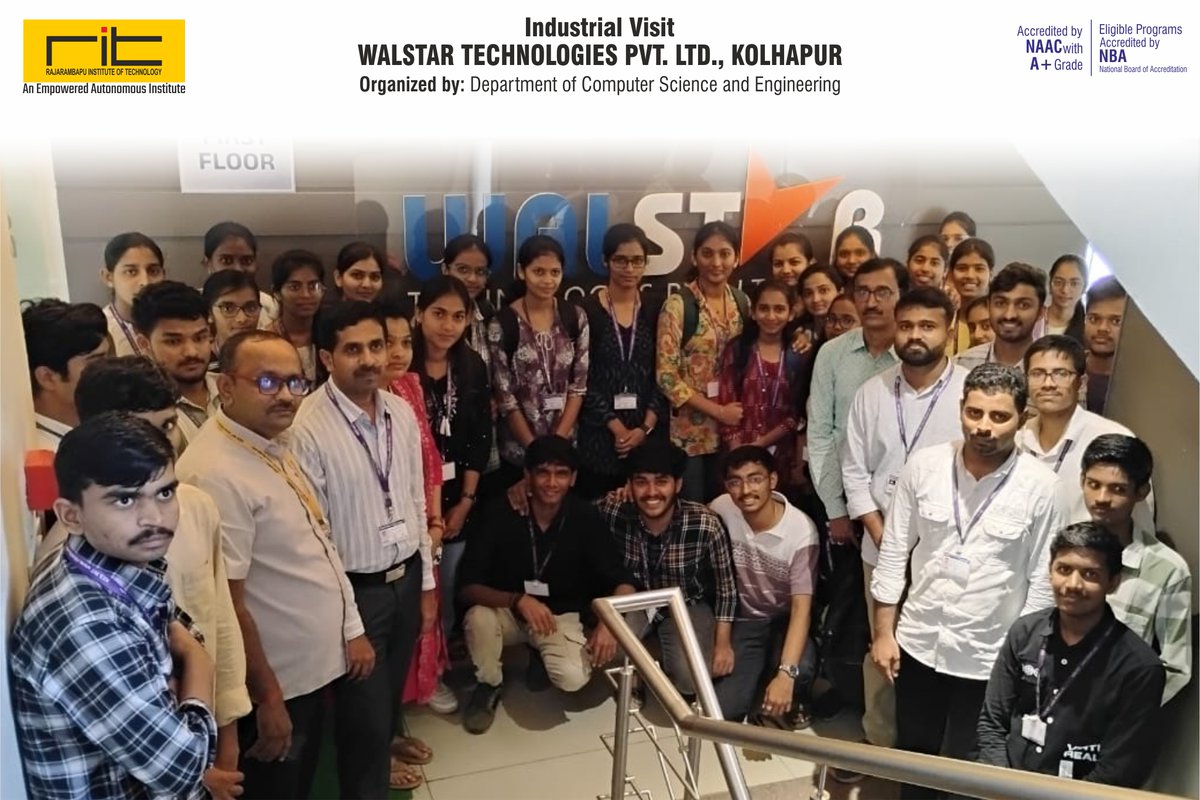 ritindia1983's tweet image. 💻 Industrial Visit | CSE Dept., RIT Rajaramnagar 🌐
SY B.Tech &amp;amp; M.Tech students visited Walstar Technologies Pvt. Ltd., Kolhapur, a leader in Web Design, UI/UX &amp;amp; App Solutions.

#RITRajaramnagar #CSE #IndustrialVisit #WalstarTechnologies #UIUX