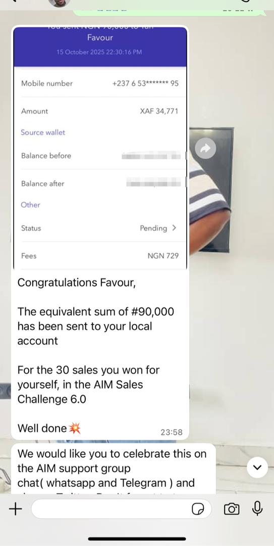 favour99939's tweet photo. Finally God way Remember all of you don reach my Turn🫶 Congratulations* 🎊 *to me at least it is not by the 30 sales challenge…..It’s by the Great Motivation that keep me moving in  the business all the wayfrom cameroon
Thank you very much @promptearn  for this opportunity https://t.co/W3IxxGi8Lw