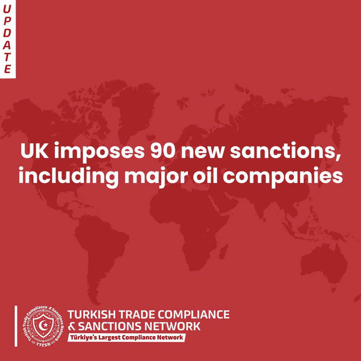 ttcsnetwork's tweet image. The UK has added 90 individuals, companies, and ships to its Russia sanctions list in a sweeping move designed to cut off Kremlin revenue by targeting the country’s oil supply chain. 
#TTCSN #TürkiyeTradeCompliance #ExportControl #SanctionsUpdate #USA #OFAC #EU #UK #BIS #OFSI