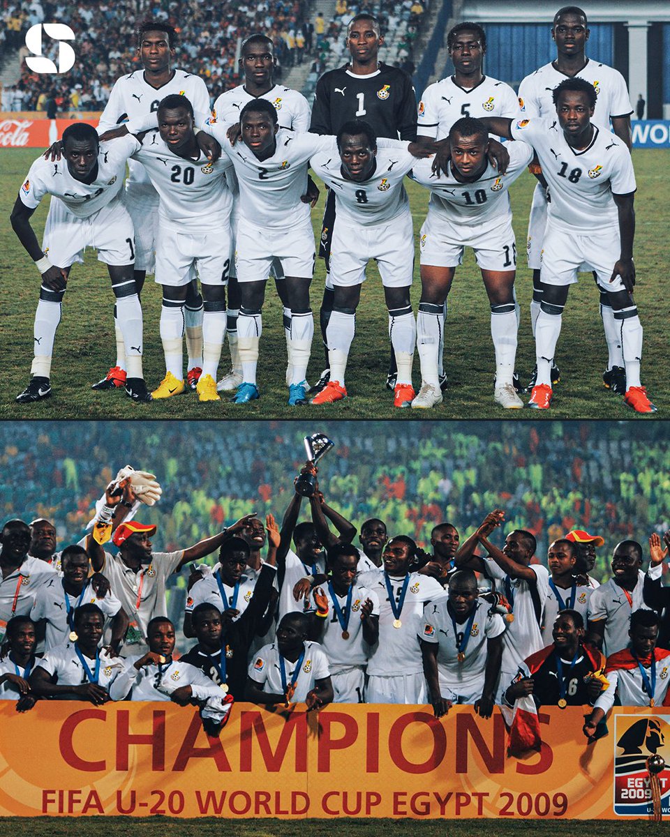Squawka's tweet photo. ON THIS DAY: In 2009, Ghana defeated Brazil on penalties to win the U20 World Cup in Egypt. 🏆

They are the first and only African Nation to win the tournament. 🇬🇭 https://t.co/aTkBpP3sL0