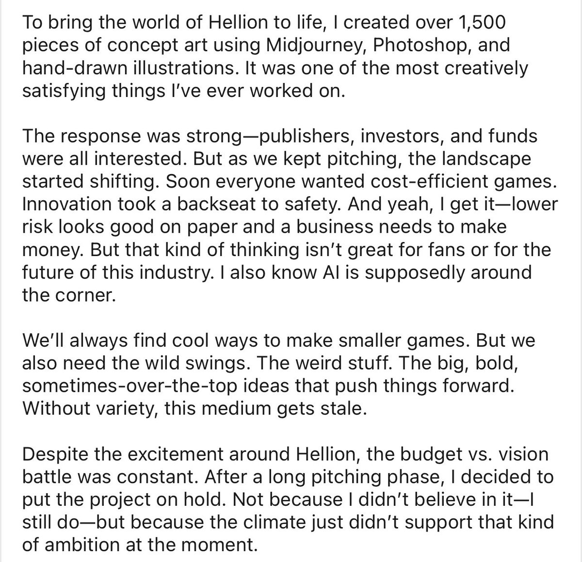 It’s funny because every publisher looked at his last pitch (AI) and said “nah”.