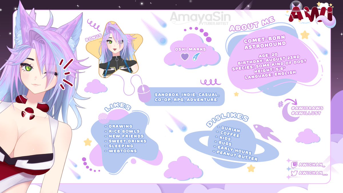 AmayaSin_'s tweet image. ✨ GRAPHIC RAFFLE! ✨

One winner will receive a custom About Me graphic!
Raffle will end on November 1st.

❤️ Like, Follow, Retweet
❤️ Post your PNG below 
❤️ Tag a friend

#raffle #giveaway #vtuber