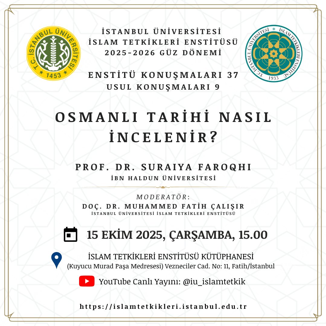 mfatihcalisir's tweet image. Kaçıranlar ya da yeniden izlemek isteyenler için:
youtube.com/watch?v=yv-UKz…
@istuniresmi
@iu_islamtetkik