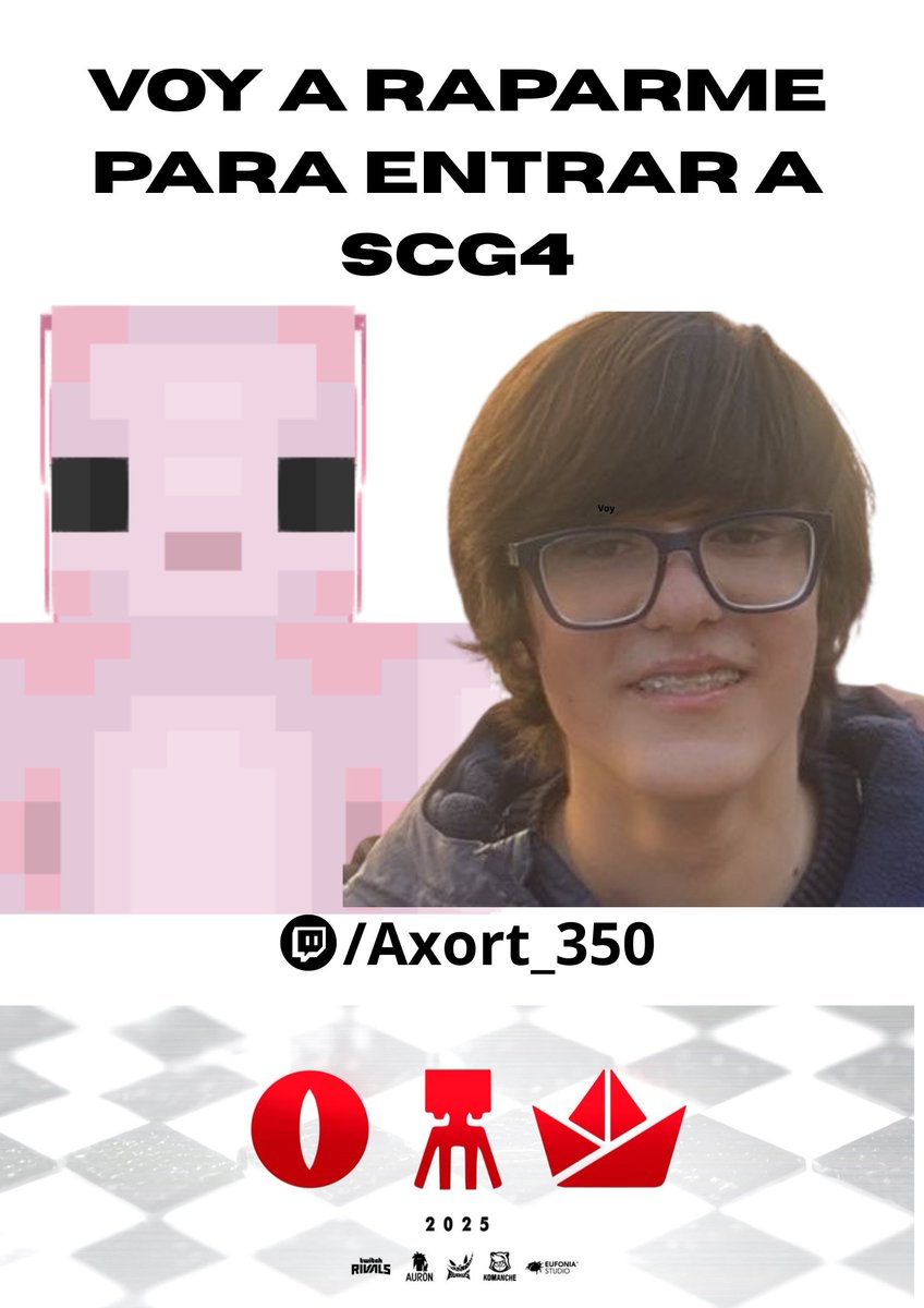 Axort350's tweet image. VOY A RAPARME PARA ENTRAR A SQUID CRAFT 4

EL DÍA 25 DE OCTUBRE ESTARE EN MI CANAL DE TWITCH INTENTANDO ENTRAR A SCG4

LO QUE HARE SERA RAPARME Y PONER EL LOGO PRINCIPAL DE SQUID 4 DETRAS RAPADO

PIDO EL MAXIMO APOYO @Komanch @auronplay @Rubiu5 @TwitchRivals 

NOS VEMOS

(❤️ y🔄)