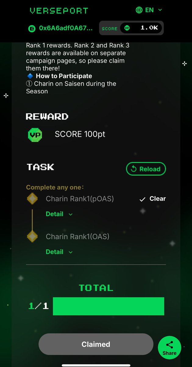 cryptobaps's tweet photo. Leveling up in the Verse Port on oasys ecosystem!
Not only did I just claim my 100 VP score by Charin my $pOAS on @0xSaisen , but I've also hit a major milestone of 1000 VP score!
The rewards and campaigns on @oasyschain are fantastic.
Onward and upward!
#VersePort #Web3 https://t.co/jsToyY3fMb