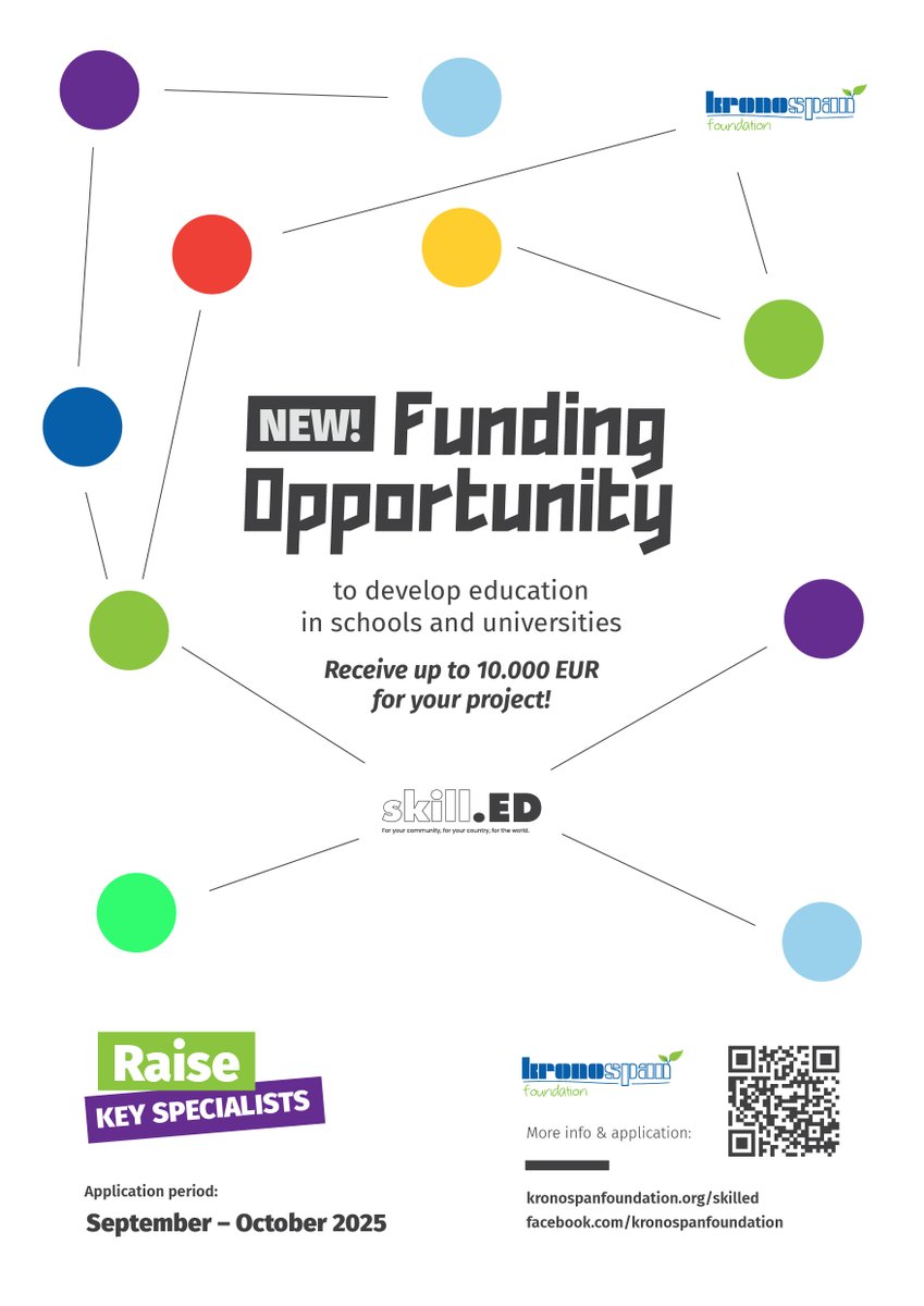 Un año más, vuelve la convocatoria de las Becas Skill.ED que concede la Fundación de Kronospan.
Cada proyecto puede recibir un máximo de 10.000€.
 
Mas información: kronospanfoundation.org/skilled/
 
#FundaciónKronospan #Beca #Formación