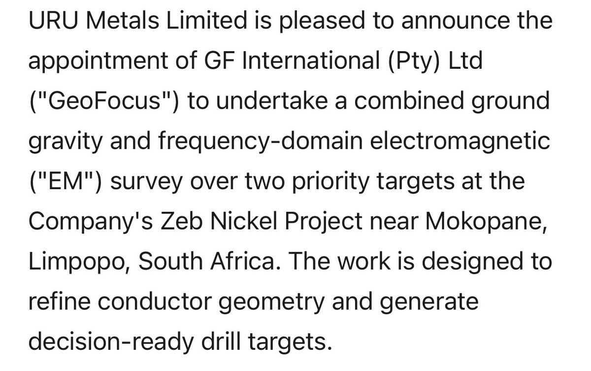 Ironically good timing on the rns from when i tweeted a few hours ago  😅 

Recent RNS on #URU confirms that an EM will get us a step closer to the point mentioned in previous tweet ⬇️