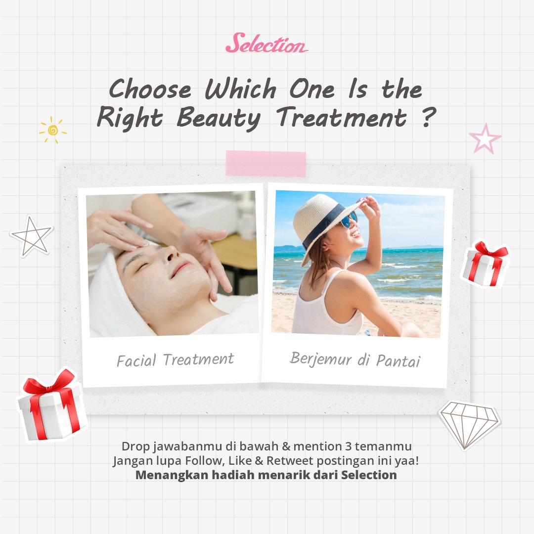 Drop jawabanmu dibawah &amp; Mention 3 temanmu!

Menangkan hadiah menarik dari Kapas Selection untuk 10 orang pemenang.

Jangan lupa Follow, Like dan Retweet postingan ini yaa! 💕