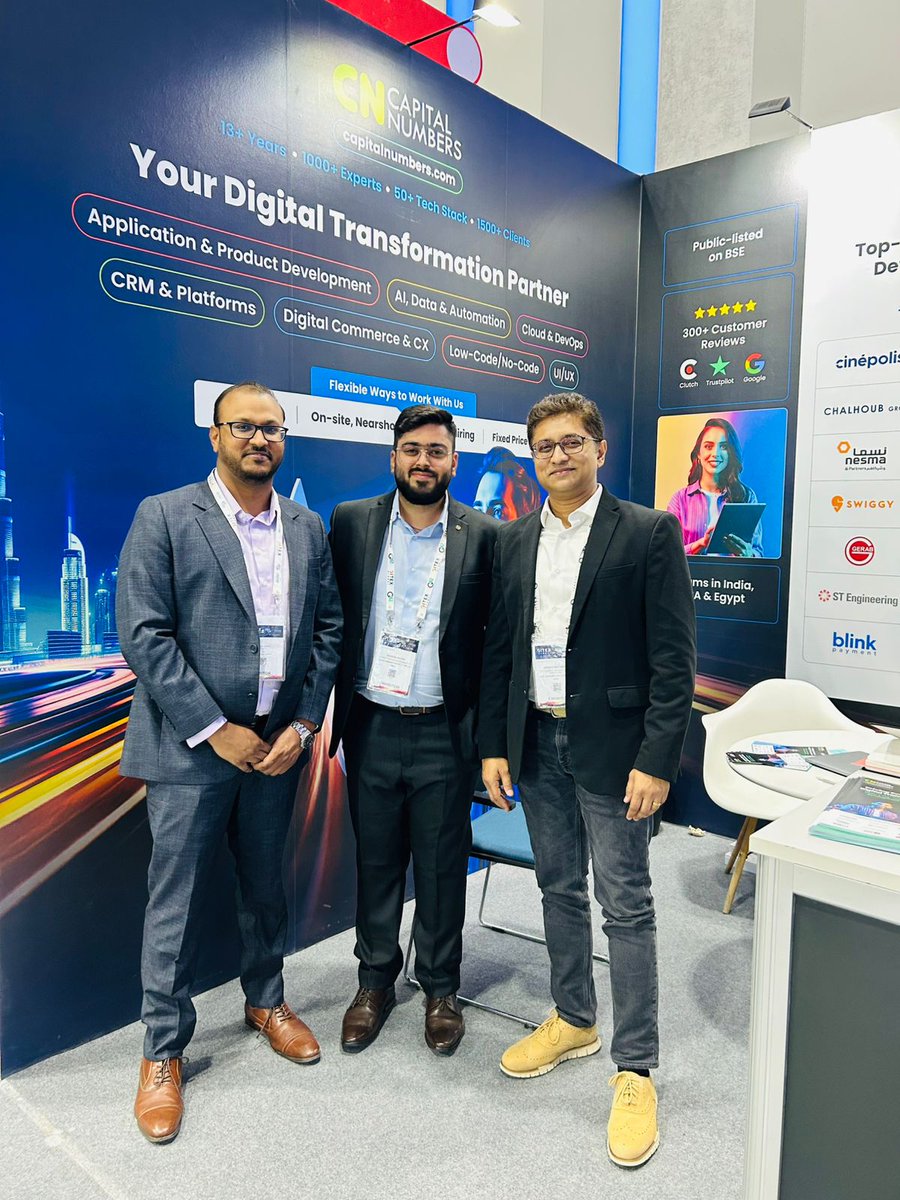 _CNInfotech's tweet image. We’re thrilled by the overwhelming response we’ve received over the past three days at #GITEXGlobal 2025 here in #Dubai!
Come visit Capital Numbers at Hall 10, Stand 6 - where innovation meets execution.
#SoftwareDevelopment #CloudComputing #GenerativeAI #DigitalTransformation
