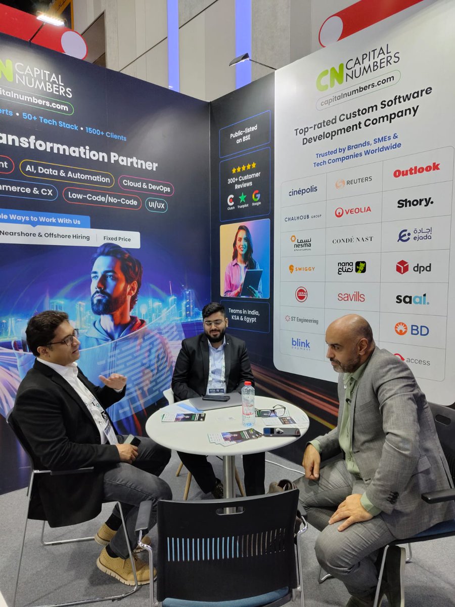 _CNInfotech's tweet image. We’re thrilled by the overwhelming response we’ve received over the past three days at #GITEXGlobal 2025 here in #Dubai!
Come visit Capital Numbers at Hall 10, Stand 6 - where innovation meets execution.
#SoftwareDevelopment #CloudComputing #GenerativeAI #DigitalTransformation