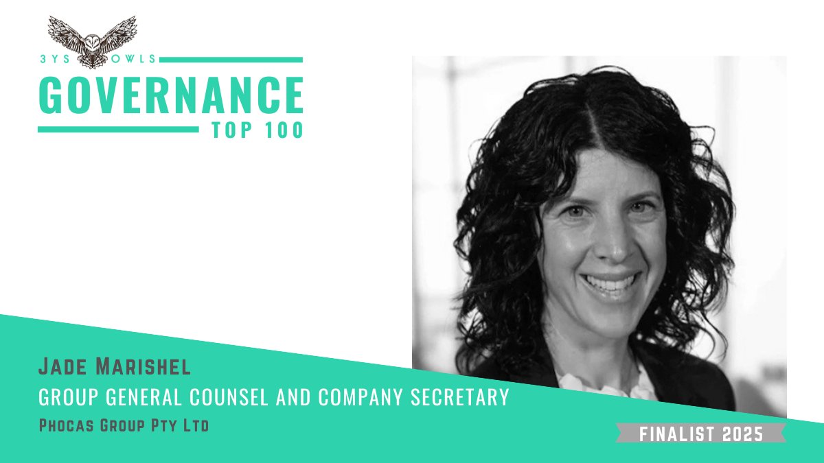 GovTop100's tweet photo. Meet 2025 #GovernanceTop100 Finalist Jade Marishel  from Phocas Group Pty Ltd. Proudly brought to you by @3ysowls partnering with @cts_av @Computershare @MCRlaw &amp; @Nasdaq . Winner announced via webinar Friday 24 Oct 25 register below: #3ysowls https://t.co/I4ipAO10Mc