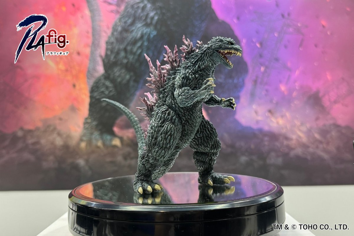 【第63回全日本模型ホビーショー展示製品紹介！！】

PLAfig. No.PF-02 ゴジラ (1999)

・「RYO ねんど星人」氏の制作原型を基にゴジラの有機的デザイン造形をプラモデルキットで再現
・今にも動き出しそうな生物的でダイナミックなポージング
・全高約13cmに凝縮された劇中を彷彿とさせるリアルな造形