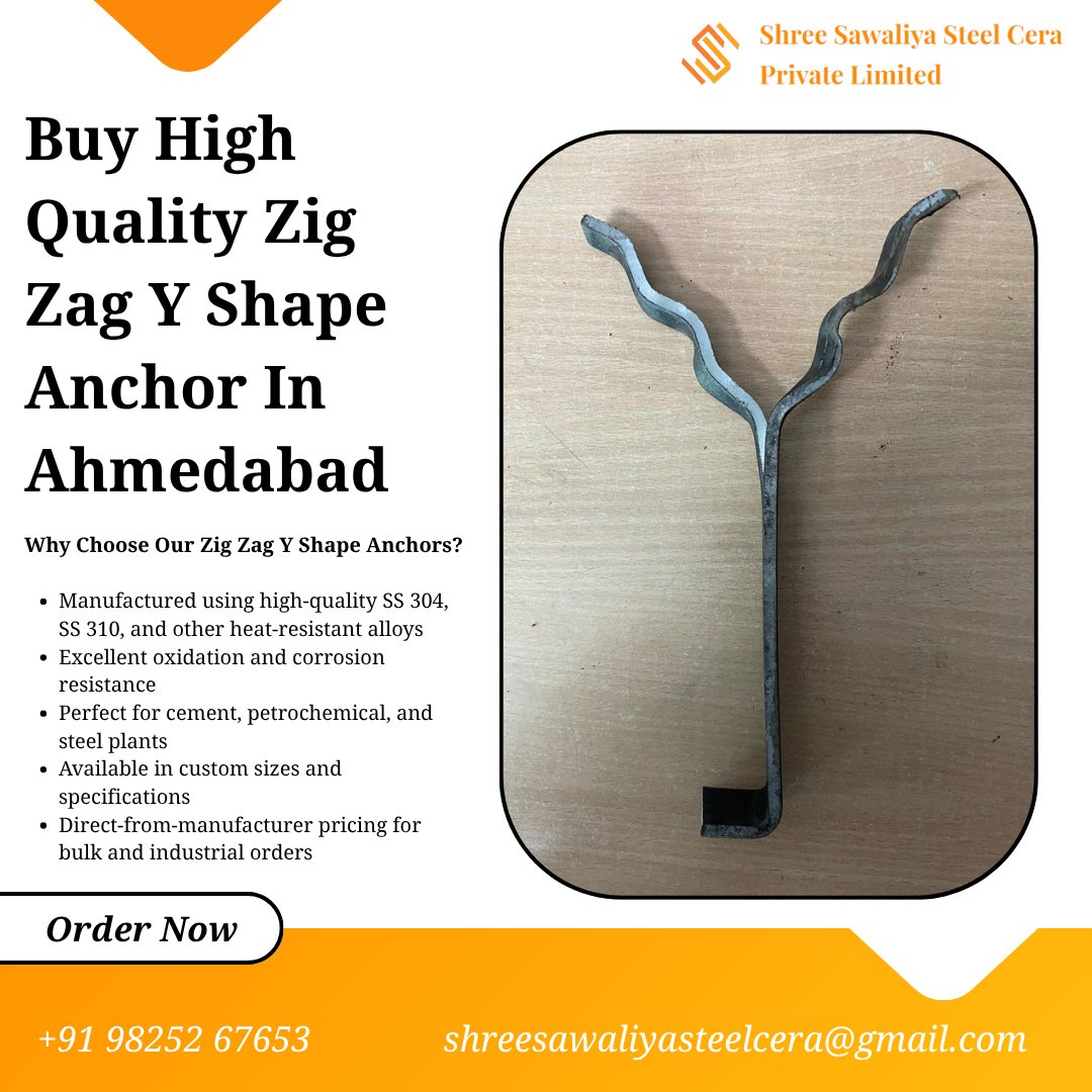 shree_cera32161's tweet image. Looking for durable &amp;amp; heat-resistant refractory anchors? 🔥

#ZigZagYShapeAnchor #RefractoryAnchors #StainlessSteelAnchor #SS304 #SS310 #IndustrialSupply #FurnaceLining #RefractorySolutions #SteelIndustry #CementIndustry #PetrochemicalIndustry #HeatResistant