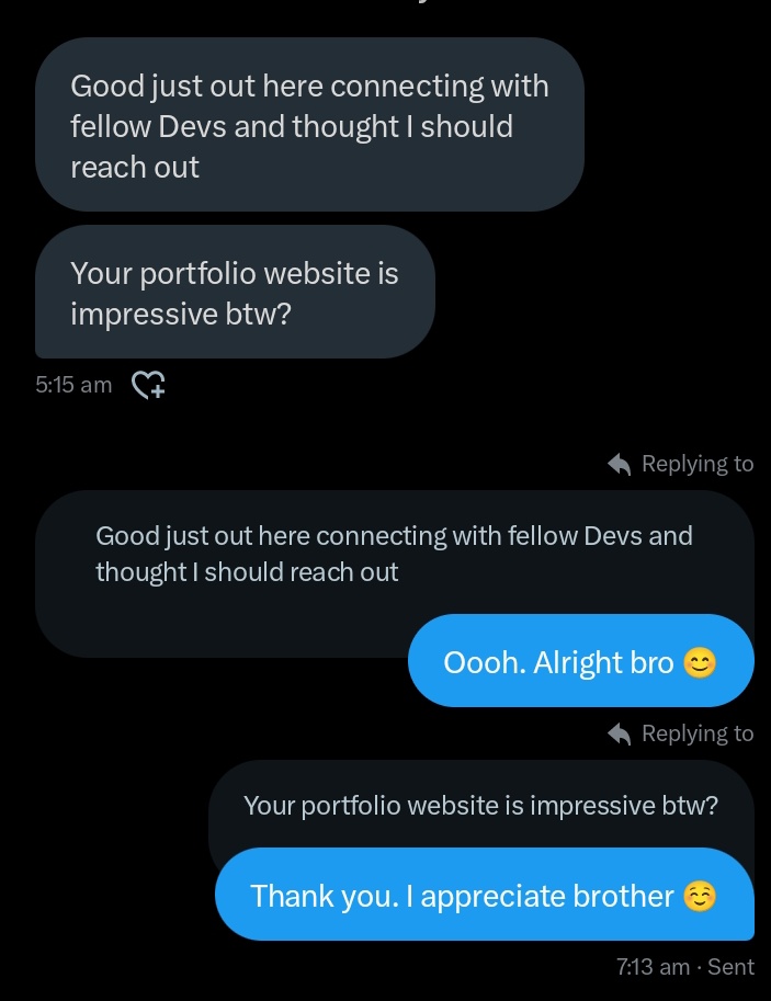 Abdulrafiu_dev's tweet image. Getting recognised by fellow developers also mean alot. This actually made my morning.
I develop web apps for brands and startups!!!!
Hire me today!!!!