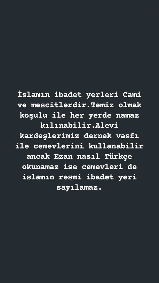 Sayın Bahçelinin Cemevi konusundaki açıklaması büyük bir talihsizliktir..